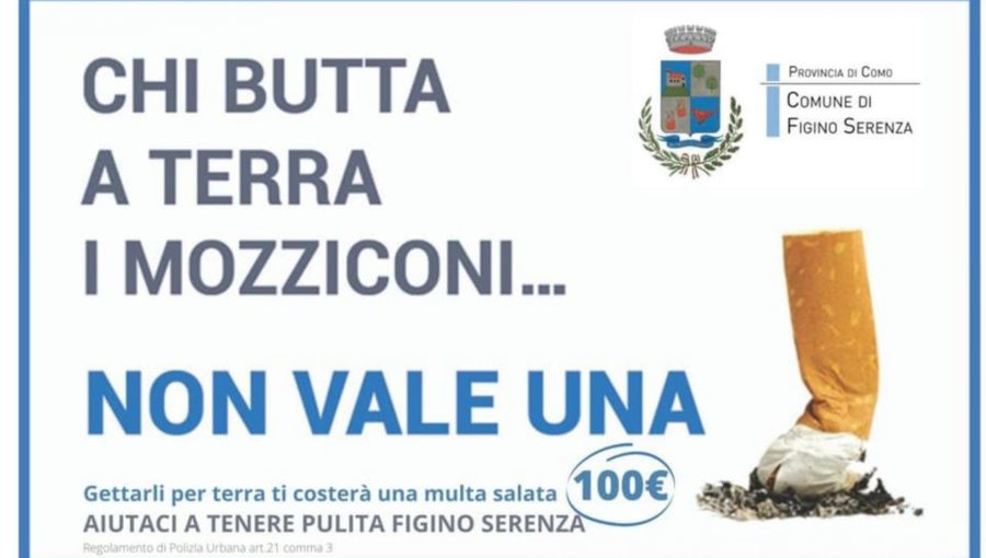 Cento euro di multa a chi getta mozziconi di sigarette e mascherine per terra: nel Comasco la campagna contro gli incivili