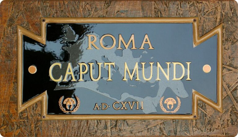 Targa Vintage Roma Caput Mundi Accademia Insegne 1024x591 1