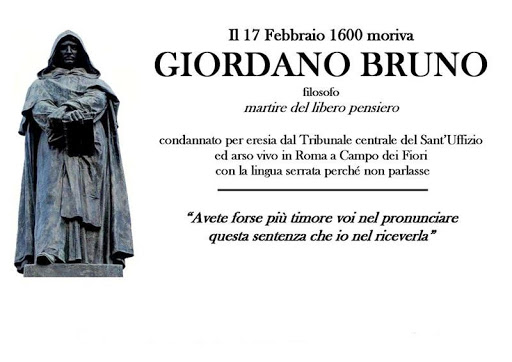 17 febbraio 1600: Giordano Bruno fu arso vivo a Roma