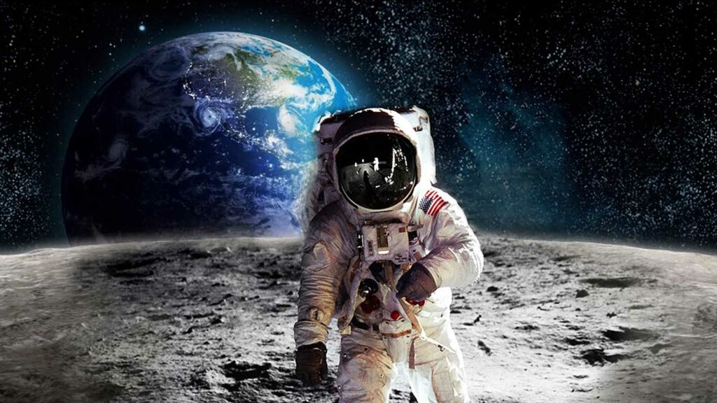 uomo sulla luna
