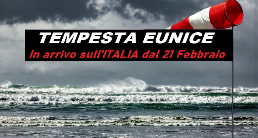 Tempesta Eunice su Italia: vento, pioggia e neve