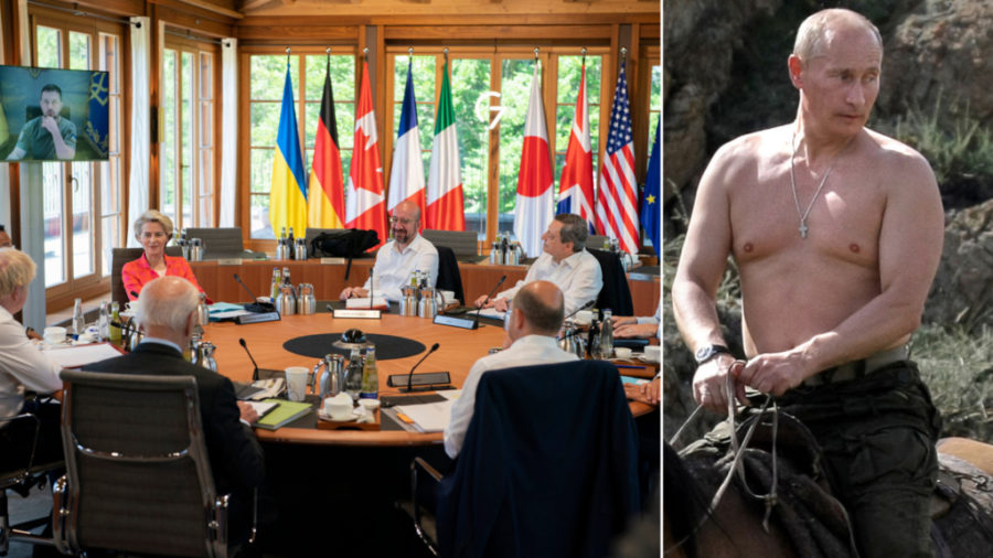 I leader G7 prendono in giro Putin: “Facciamo la foto a torso nudo a cavallo”
