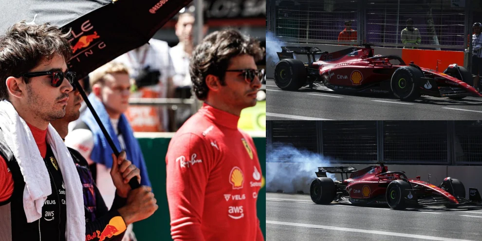 Ferrari, Gp Azerbaijan disastroso: si ritirano sia Leclerc che Sainz FOTO 