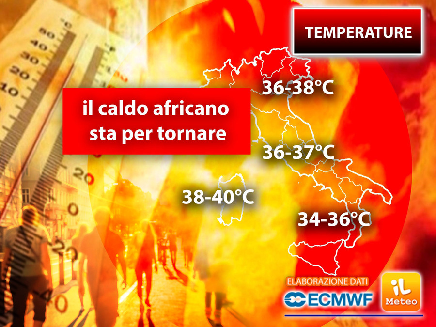 Avviso meteo: il Caldo africano sta per tornare, attese di nuovo Temperature a quasi 40°C; vediamo da quando