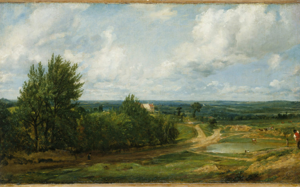 133881 John Constable Hampstead Heath with the House called The Salt Box La brughiera di Hampstead con la casa denominata Saltbox ca 1819 20 olio su tela