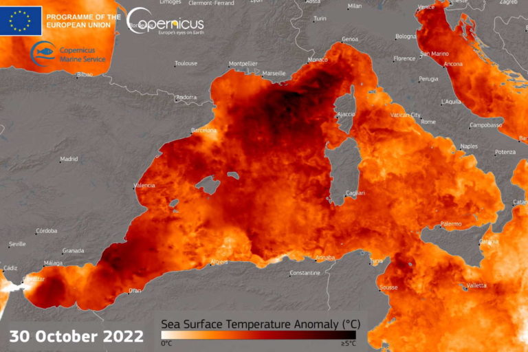 copernicus caldo mediterraneo ottobre 2022