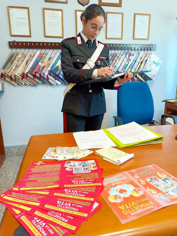 oriolo romano carabinieri truffa finta associazione bambini ricoverati