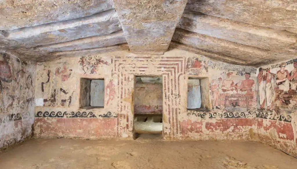 tarquinia vt tomba degli scudi dopo i restauri c2a9 foto domenico ventura