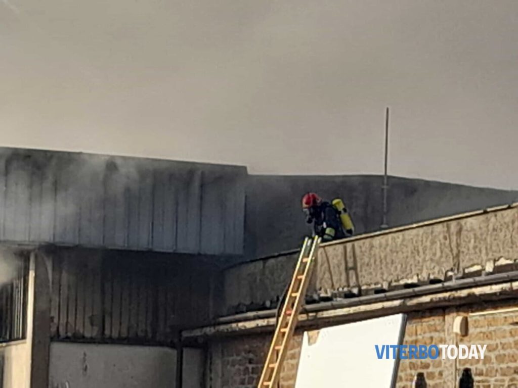 viterbo incendio in un colorificio sulla tuscanese l intervento dei vigili del fuoco 3