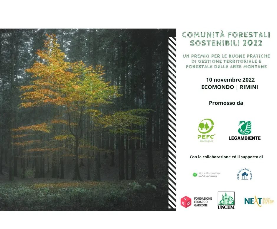 Ecomondo, il 10/11 vi aspetto alla premiazione delle Comunità Forestali Sostenibili 2022