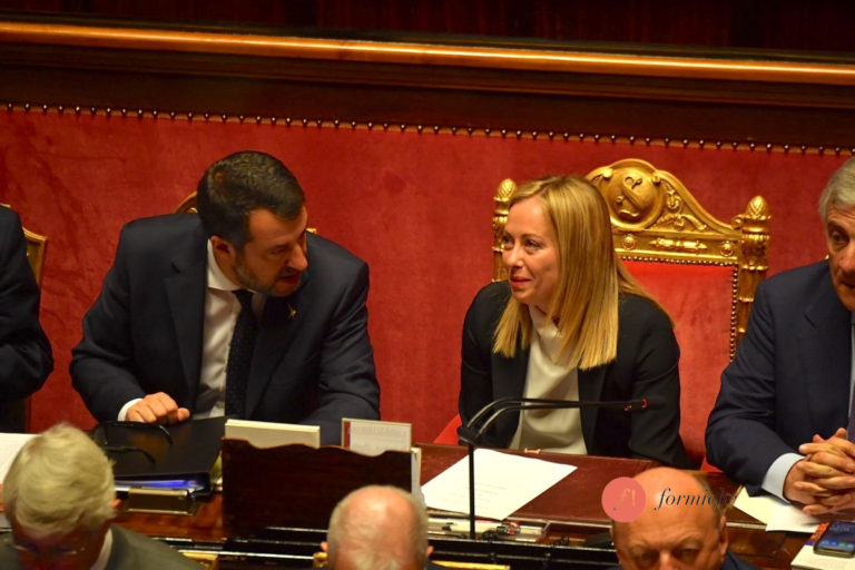 FIDUCIA MELONI AL SENATO 002 Matteo Salvini Giorgia Meloni