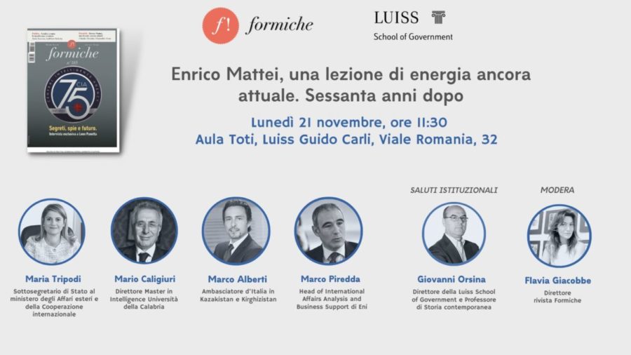 Enrico Mattei, una lezione di energia ancora attuale. La presentazione di Formiche 1 Invito Formiche SoG