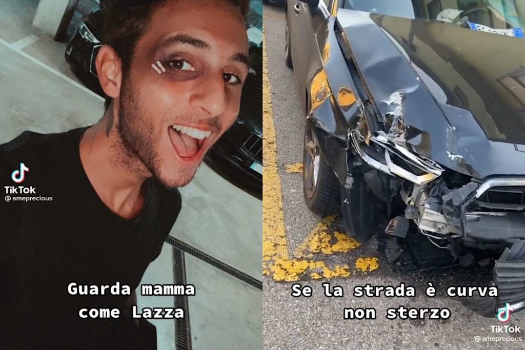 Lazza trend macchina distrutta