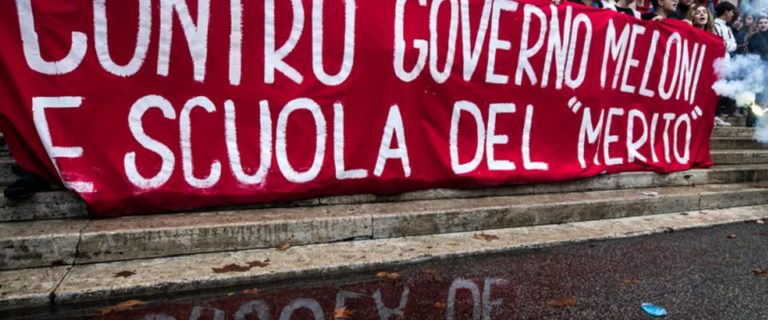 Manifestazione studenti contro Meloni Ansa