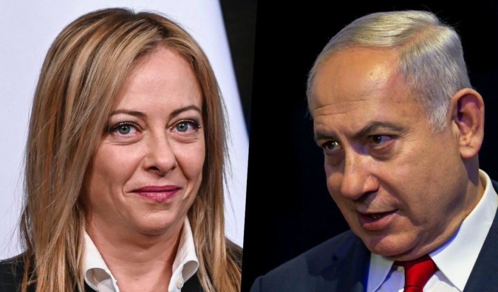 Meloni Netanyahu collage
