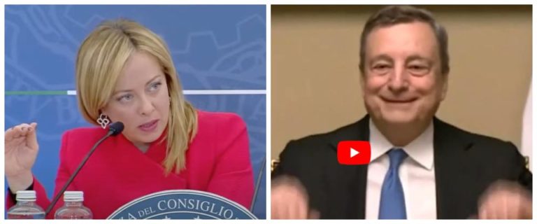 Meloni giornalisti Draghi 1