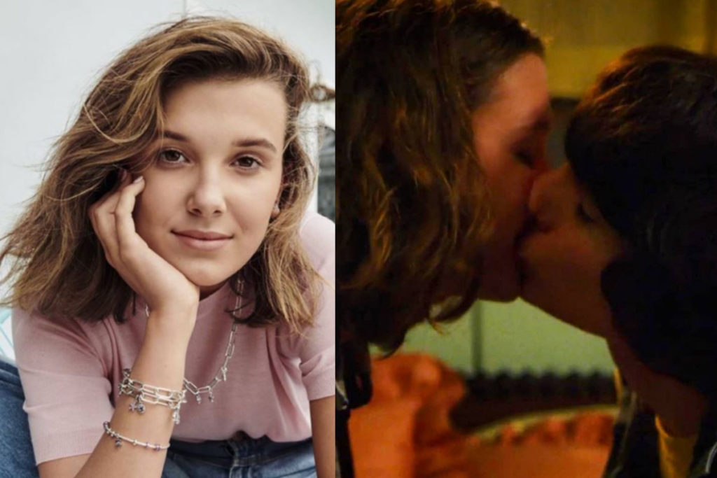 Millie Bobby Brown e Finn Wolfhard bacio