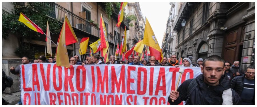 Flop del corteo per il reddito di cittadinanza a Palermo: in piazza quattro gatti e i soliti grillini 1 Palermo reddito cittadinanza