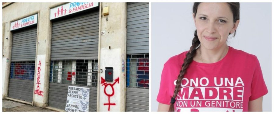 Femministe vandalizzano la sede di Pro Vita. Ruiu: “Un attacco che fomenta la violenza contro le donne”