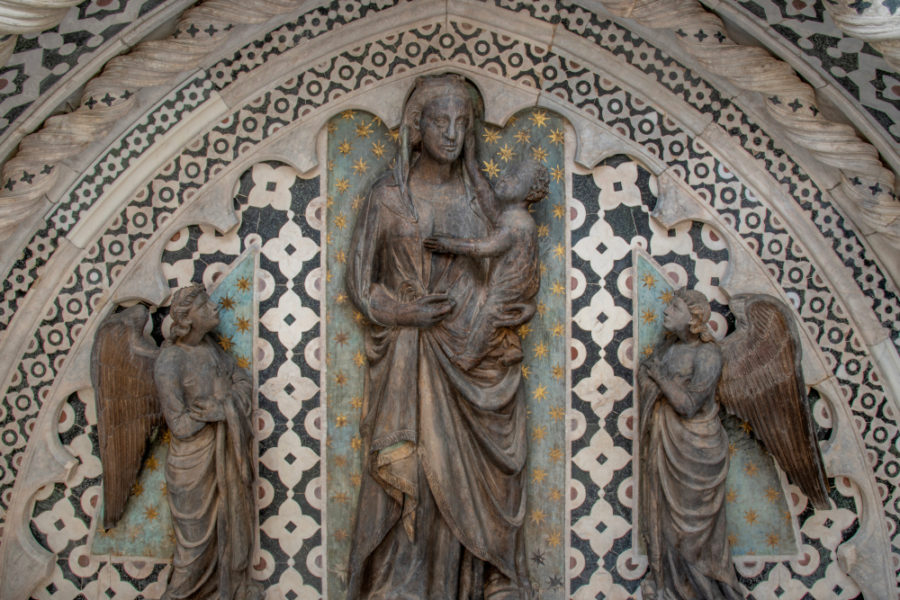 madonna col bambino e angeli porta dei cornacchini dopo restauro