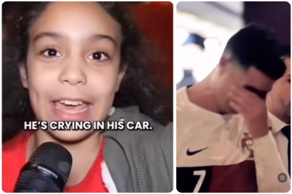 bambina ronaldo piange