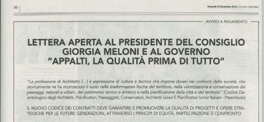 Anche l’Ordine degli architetti di Viterbo ha scritto a Giorgia Meloni 1 lettera