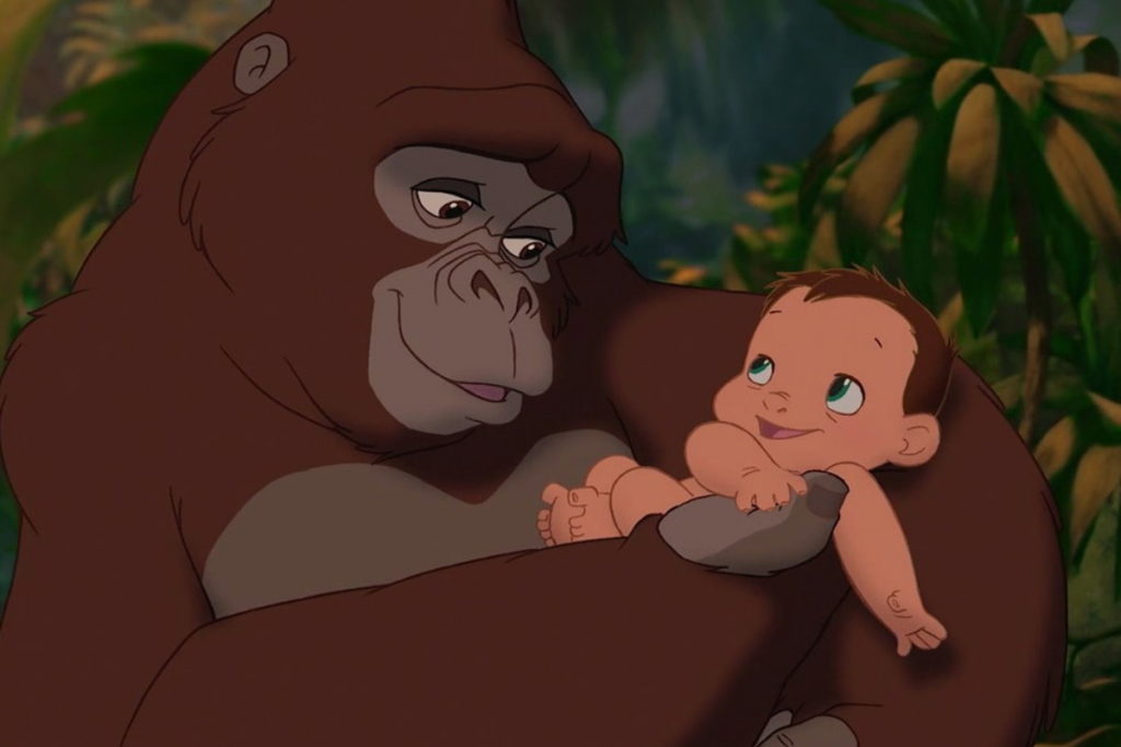 tarzan kala holds baby tarzan