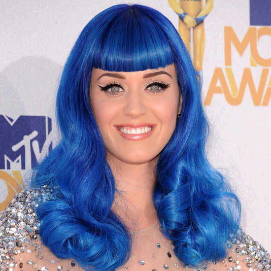 blue long hair color of katy perry
