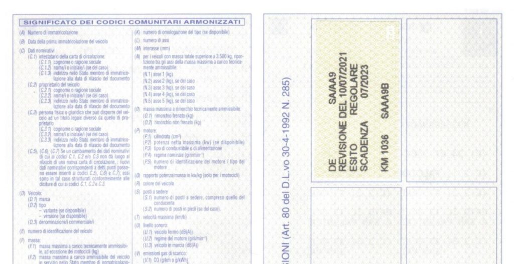 Verifica scadenza revisione auto libretto circolazione