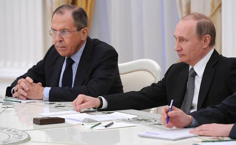 Vladimir Putin with Sergey Lavrov 2016 03 23