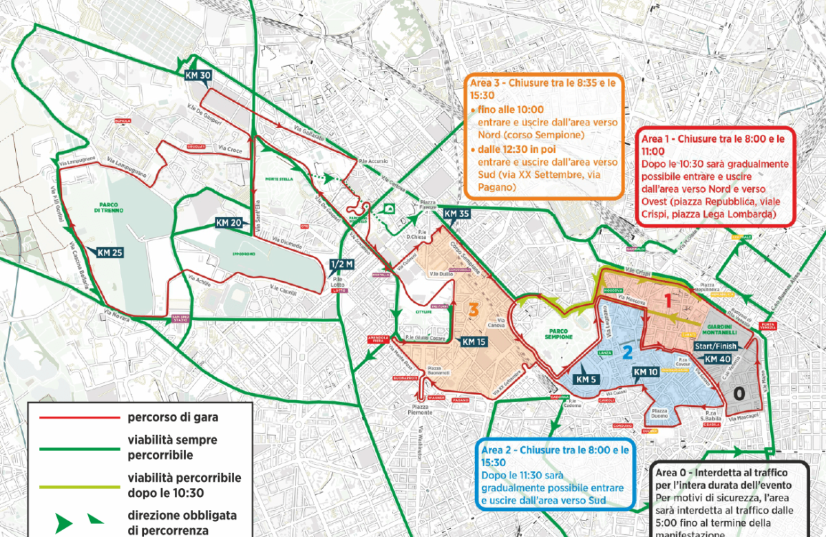 Blocco traffico Milano Marathon 2 aprile 2023: le strade chiuse