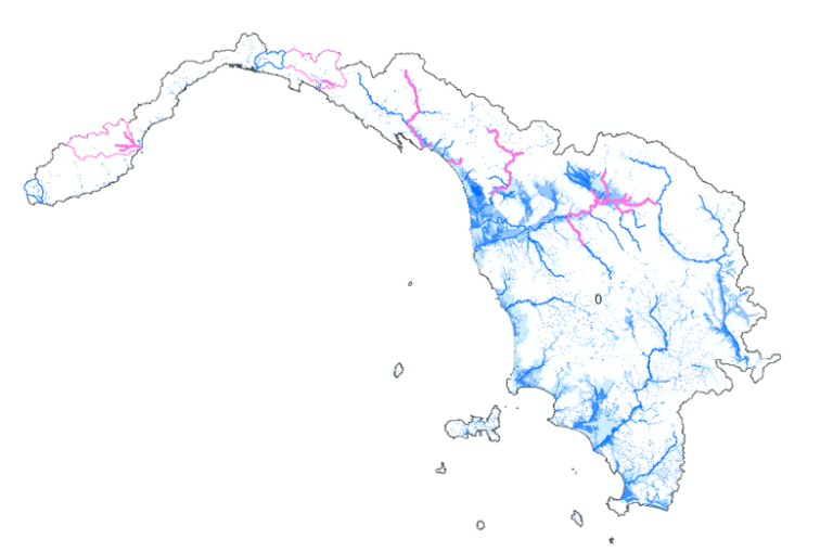mappa idrografica toscana