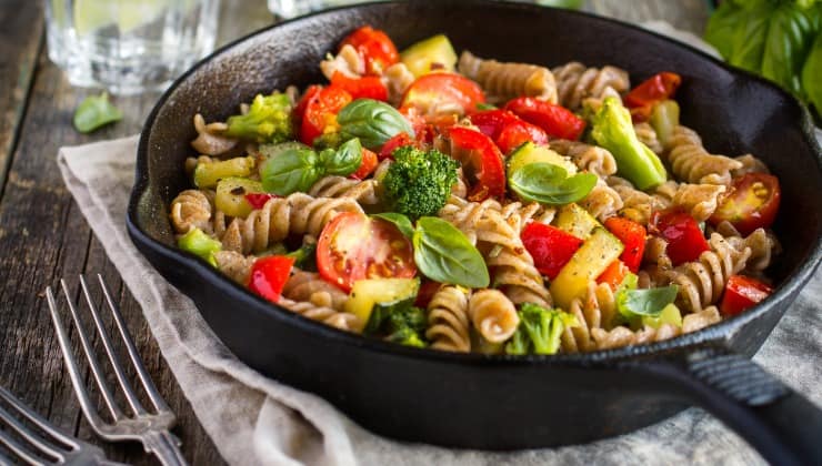fusilli pasta integrale con verdure