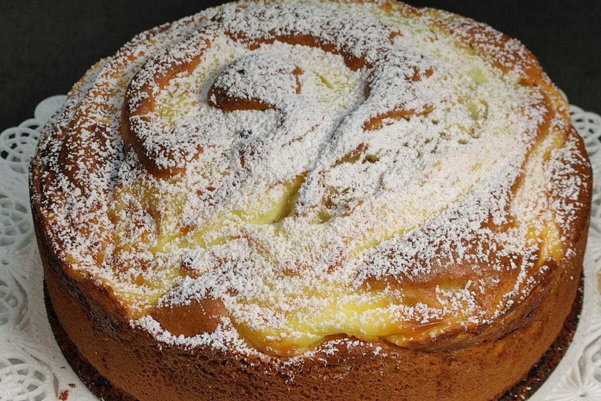 torta di mele con crema pasticciera e kefir