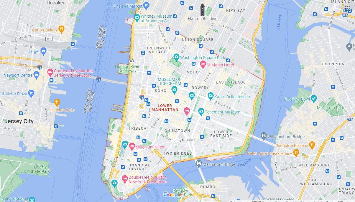 Mappa Lower Manhattan