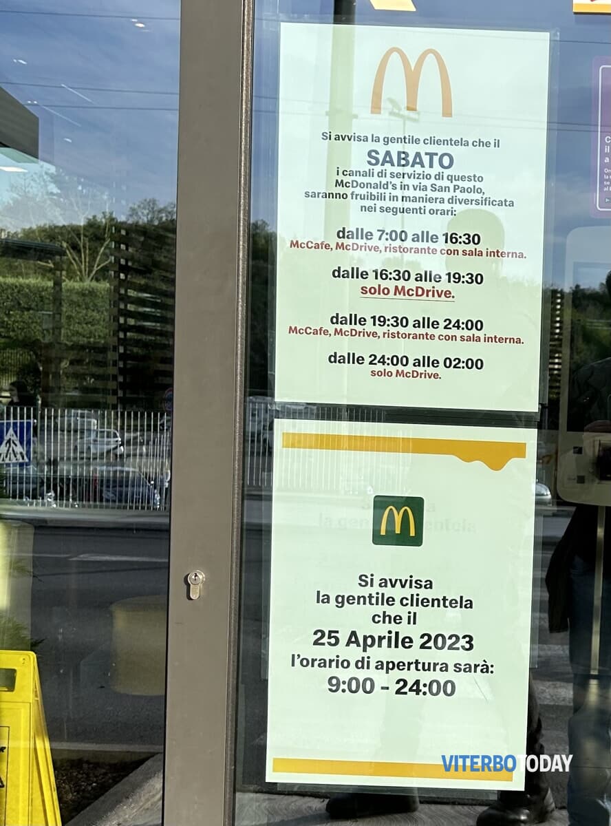 McDonald’s di Valle Faul liberato dalle baby gang, ma la sala resta chiusa il sabato 1 i nuovi orari di mcdonald s 2