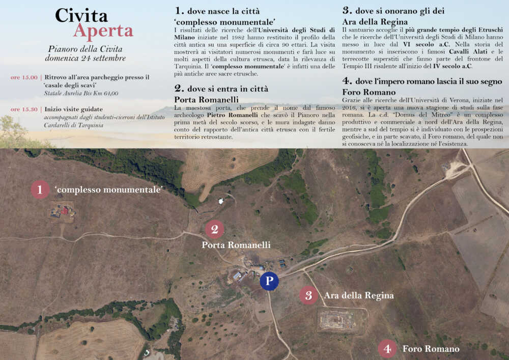 Archeologia, Civita aperta domenica a Tarquinia con l’Università di Milano 1 Pieghevole Civita Aperta interno.jpg