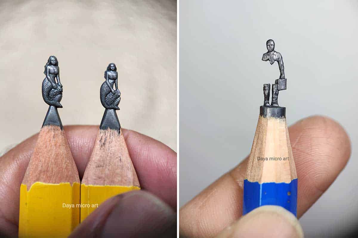 L’artista che trasforma le mine delle matite in meravigliose (e certosine) sculture in miniatura 1 daya micro art .jpg