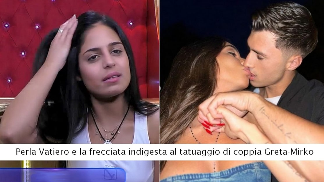 Polemica al Grande Fratello: Perla Vatiero critica il tatuaggio di Greta e Mirko, scatenando reazioni negative 1 Grande Fratello Perla derides.jpg