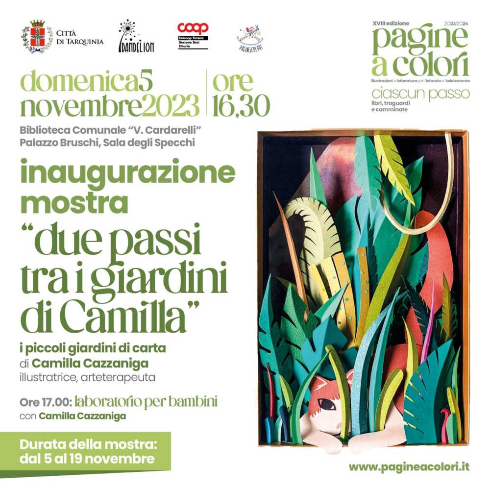 A PAGINEaCOLORI ospite l’illustratrice Camilla Cazzaniga: a Tarquinia il 5 novembre 1 Locandina.jpeg