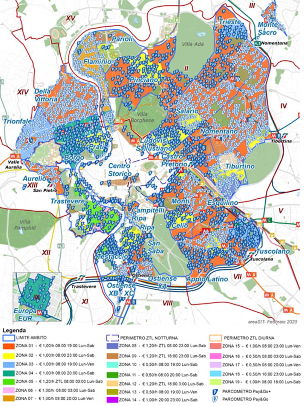 Strisce blu Roma: costo e regolamento 2024 1 Strisce blu Roma.jpg