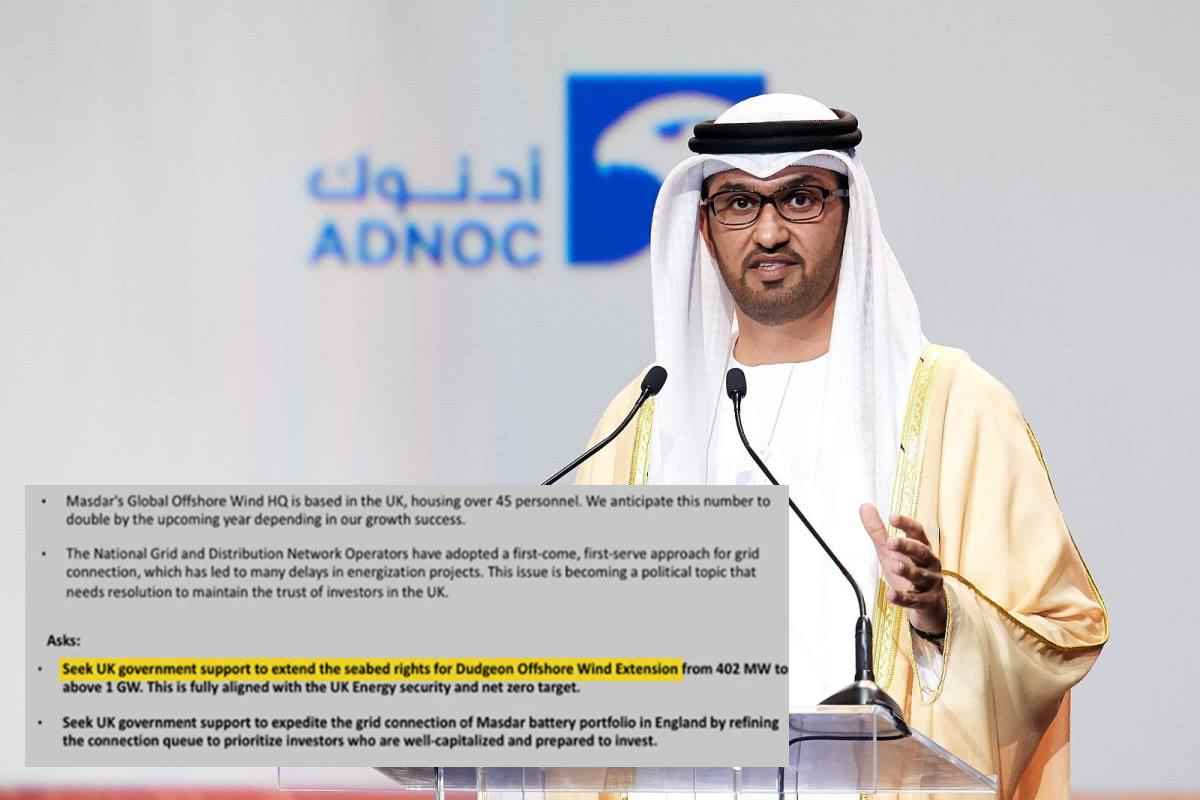COP28, i documenti che mostrano gli accordi tra il presidente Al Jaber e le lobby di gas e petrolio 1 sultano documenti.jpg