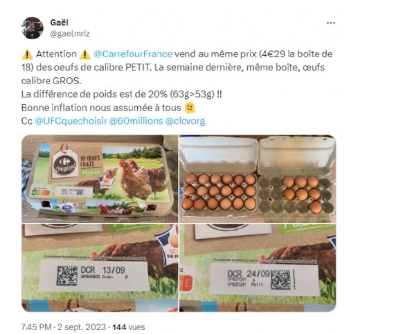 uova carrefour dimensioni diverse