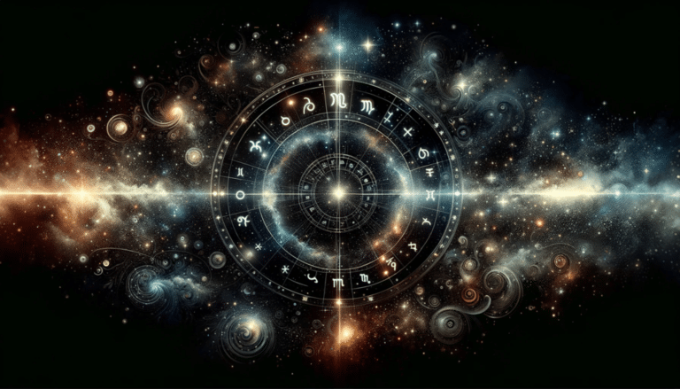 DALL·E 2023 12 02 13.35.01 A captivating astrology themed image for Google Discover with a black background creating a stark contrast that highlights the mystical and celestial 1024x585.png