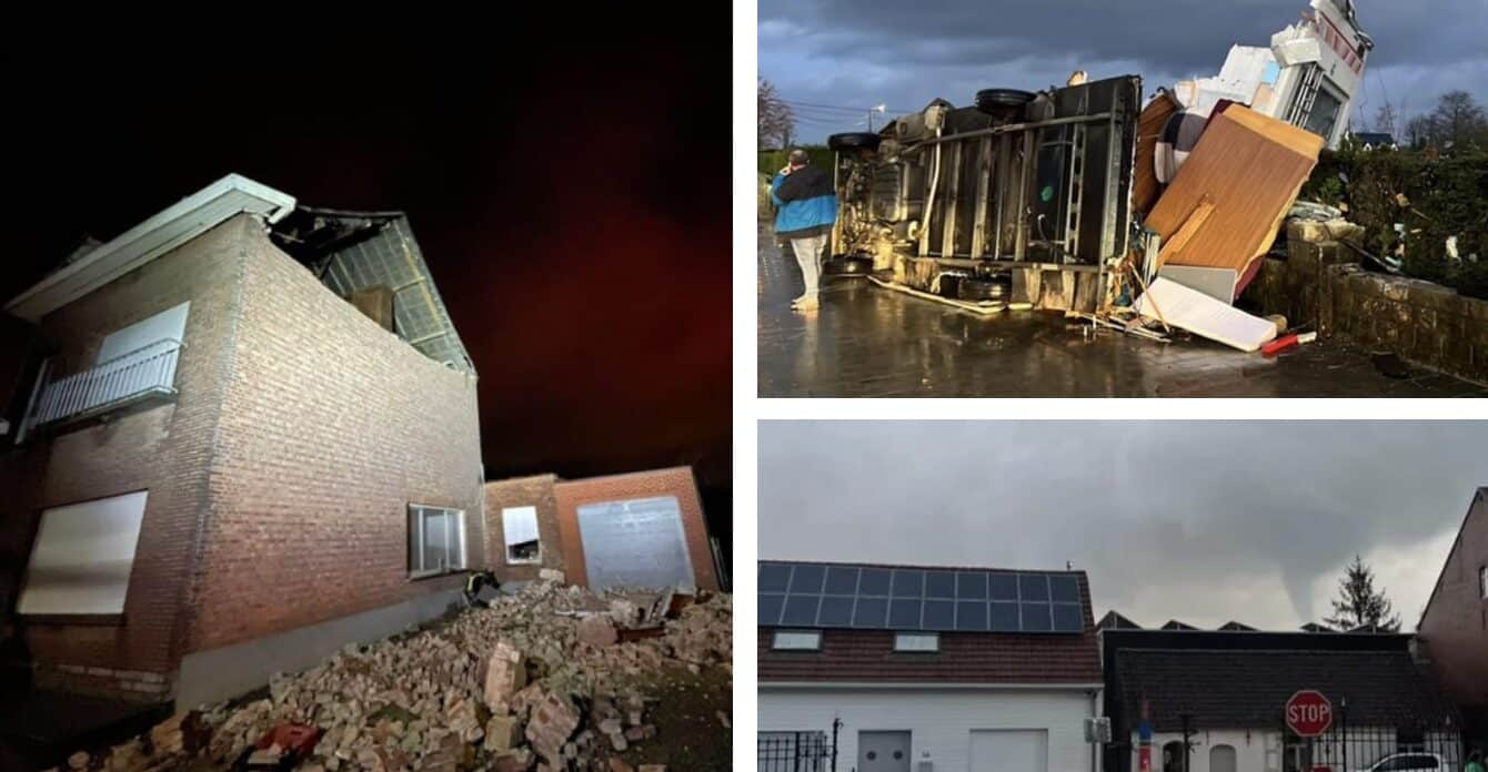 Furia del tornado a Onze-Lieve-Vrouw-Waver: case danneggiate e strade chiuse 1 Furia del tornado a Onze Lieve.jpg