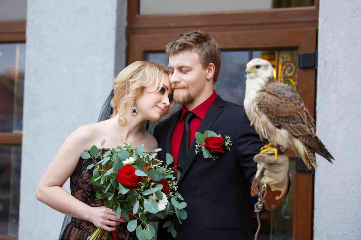 Dimentica i paggetti, le fedi nuziali alle nozze le consegnano i rapaci: l’assurda tendenza che spopola su TikTok 1 matrimonio rapace.jpg