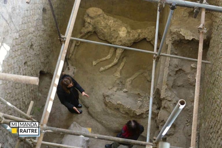 Pompei delle meraviglie, alcuni reperti di un tempio emergono durante le riprese di un programma di Rai 3 1 pompei mimanda.jpg