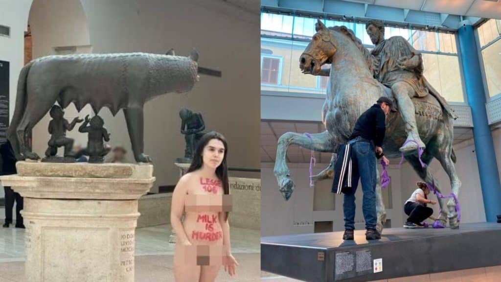 maria sofia federico musei capitolini protesta animalista.jpg
