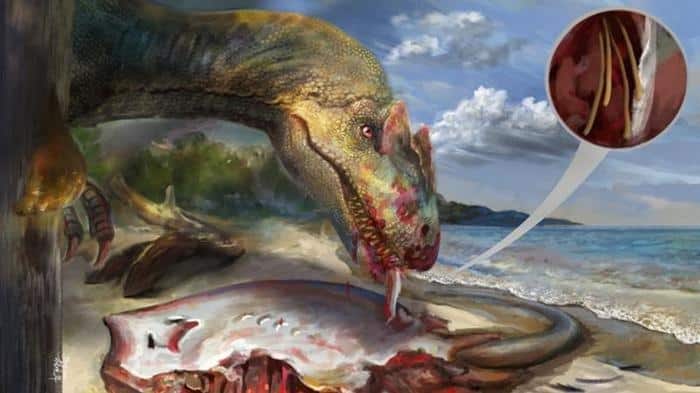 dinosaur scavenging on an infected ray paleoart m.jpg