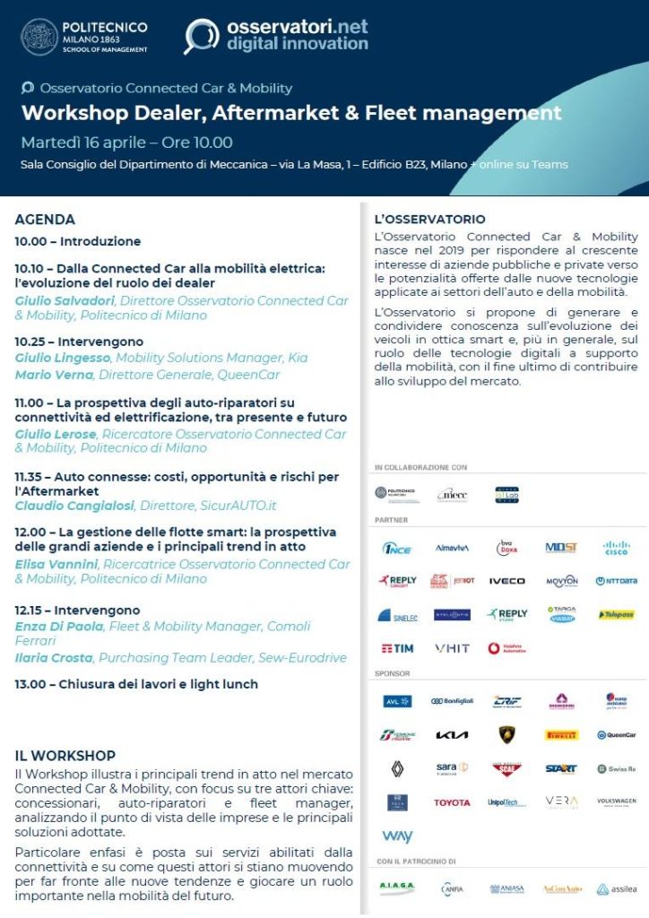 Programma convegno Workshop Dealer Aftermarket Fleet management Osservatorio Connected Car Mobility del PoliMI.jpg